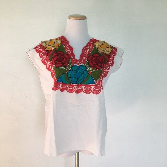 Vida Magika Tops - Frida  Boho Embroidered Top Blouse